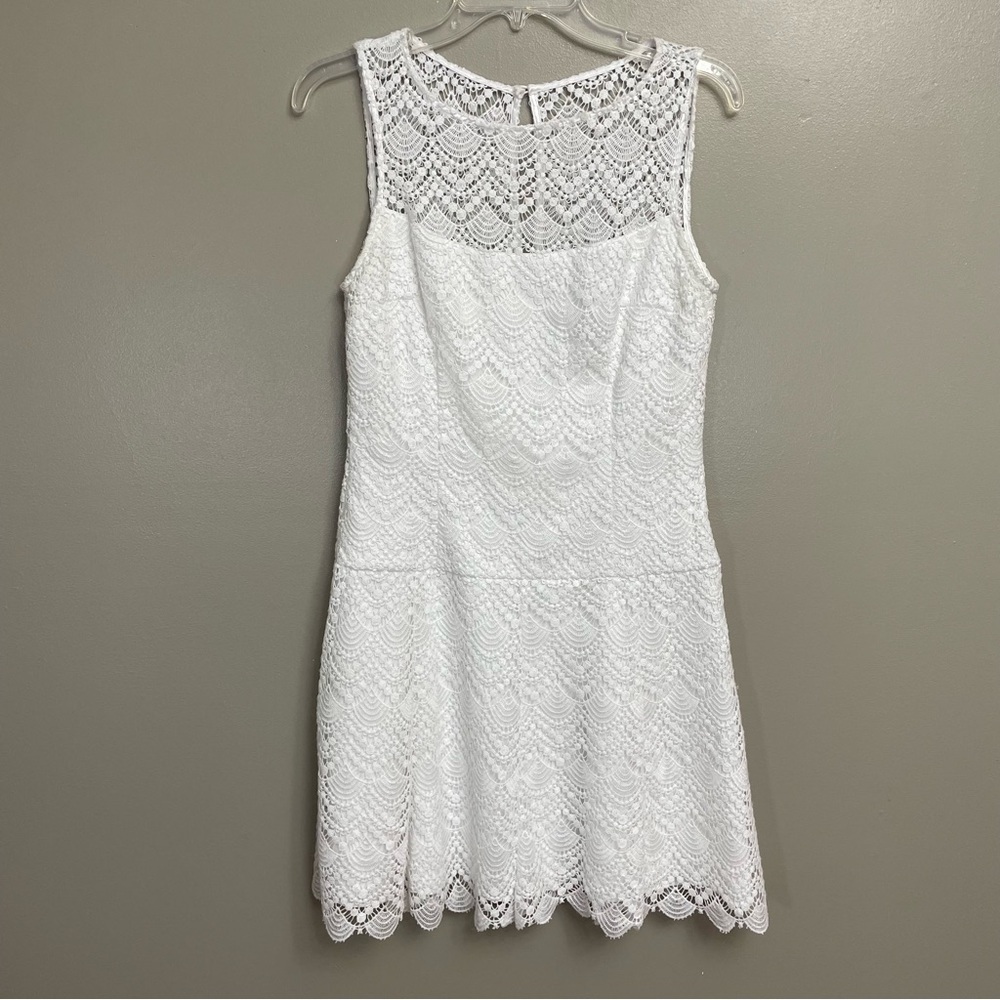 White House Black Market White Lace Mini Dress